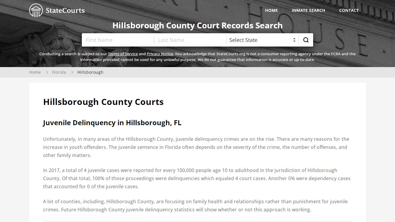 Hillsborough County, FL Courts - Records & Cases - StateCourts